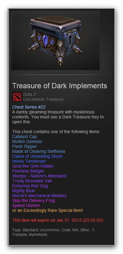 Treasure of Dark Implements   Dotabaz 